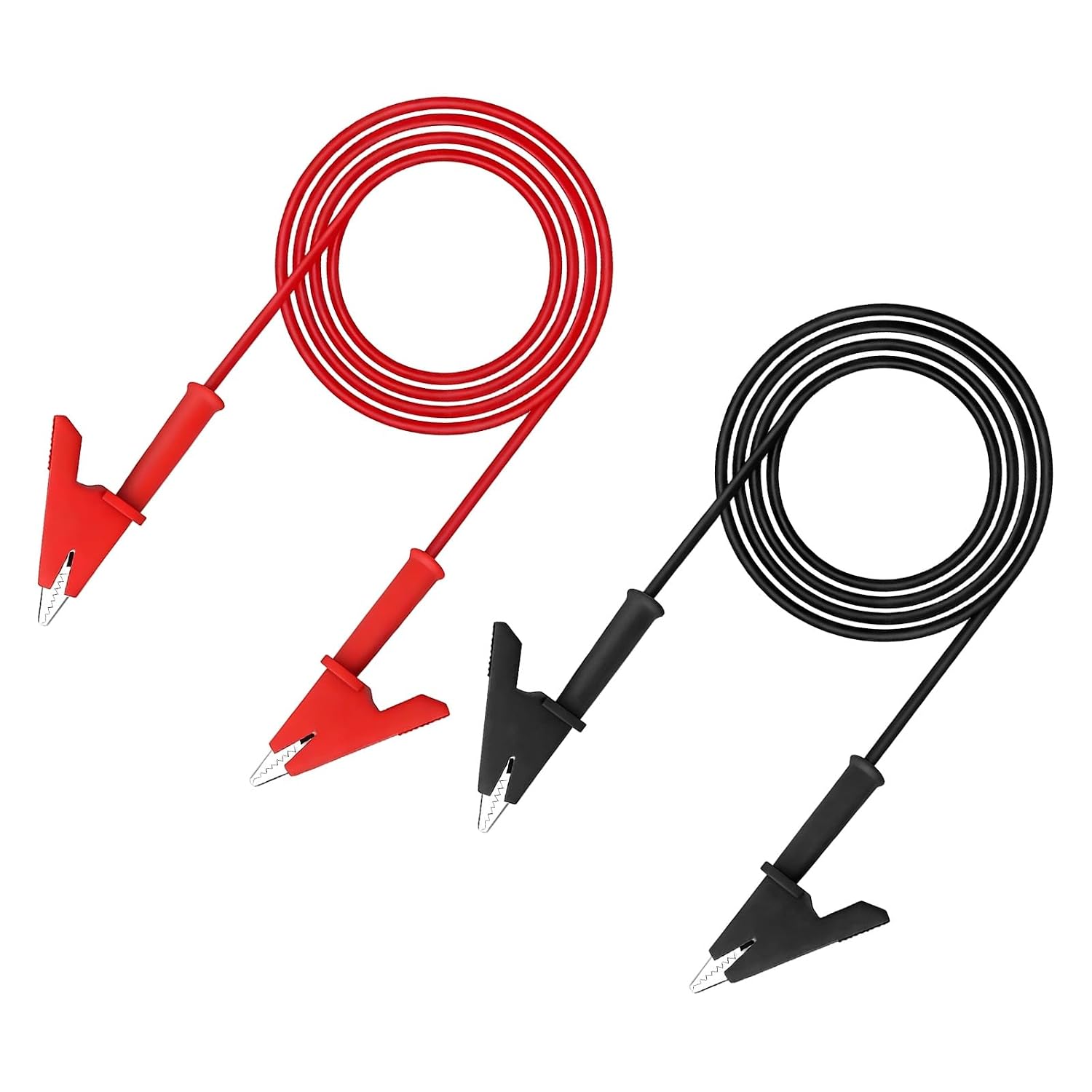 uxcell Set of 2, 9.8 ft 3 m, Test Leads with Alligator Clip, Compatible with 15A, Red & Black, for Multimeters, Jumper Wire, Vehicle Battery