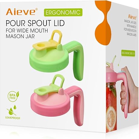 Aieve Delightful Pour Spout Lid for Wide Mouth Mason Jars