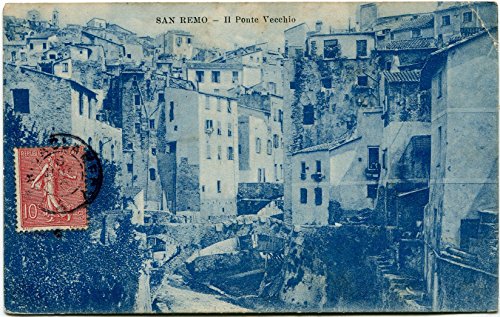 1906 San Remo Il Ponte Vecchio Case Tetti Città Repubblica Italiana FP B/N VG Cartolina Postale