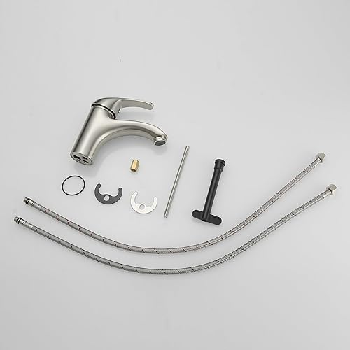 Miniatura 7 de llave mezcladora con manija única para lavabo de baño