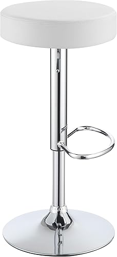 Miniatura 6 de Coaster Home Furnishings - Ramses - Taburete de bar ajustable sin respaldo - Asiento de piel sintética, base y reposapiés, diseño de pedestal - Home