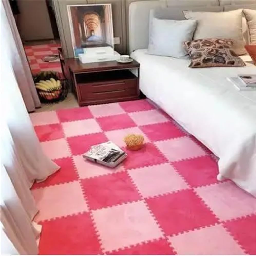Mata do układania puzzli Mata podłogowa z puzzli piankowych, opakowanie 28 sztuk maty dywanowej Puzzle Multicolor 30x30x1cm(White Pink)