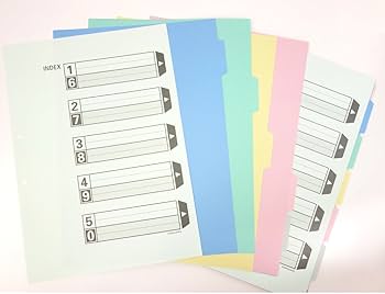 Amazon | コクヨ インデックス ファイル 仕切カード A4 4穴 5山