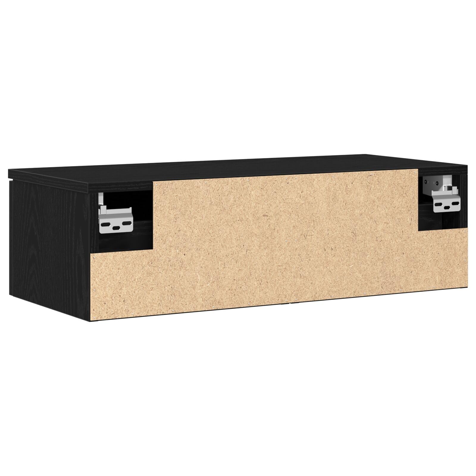 vidaXL Wandschrank Schwarz Eichen-Optik 68 x 30 x 20 cm Holzwerkstoff, Moderner Wohnzimmerschrank, rechteckig, viel Stauraum, Robustes Design, praktische Funktionen, Holz-Möbel