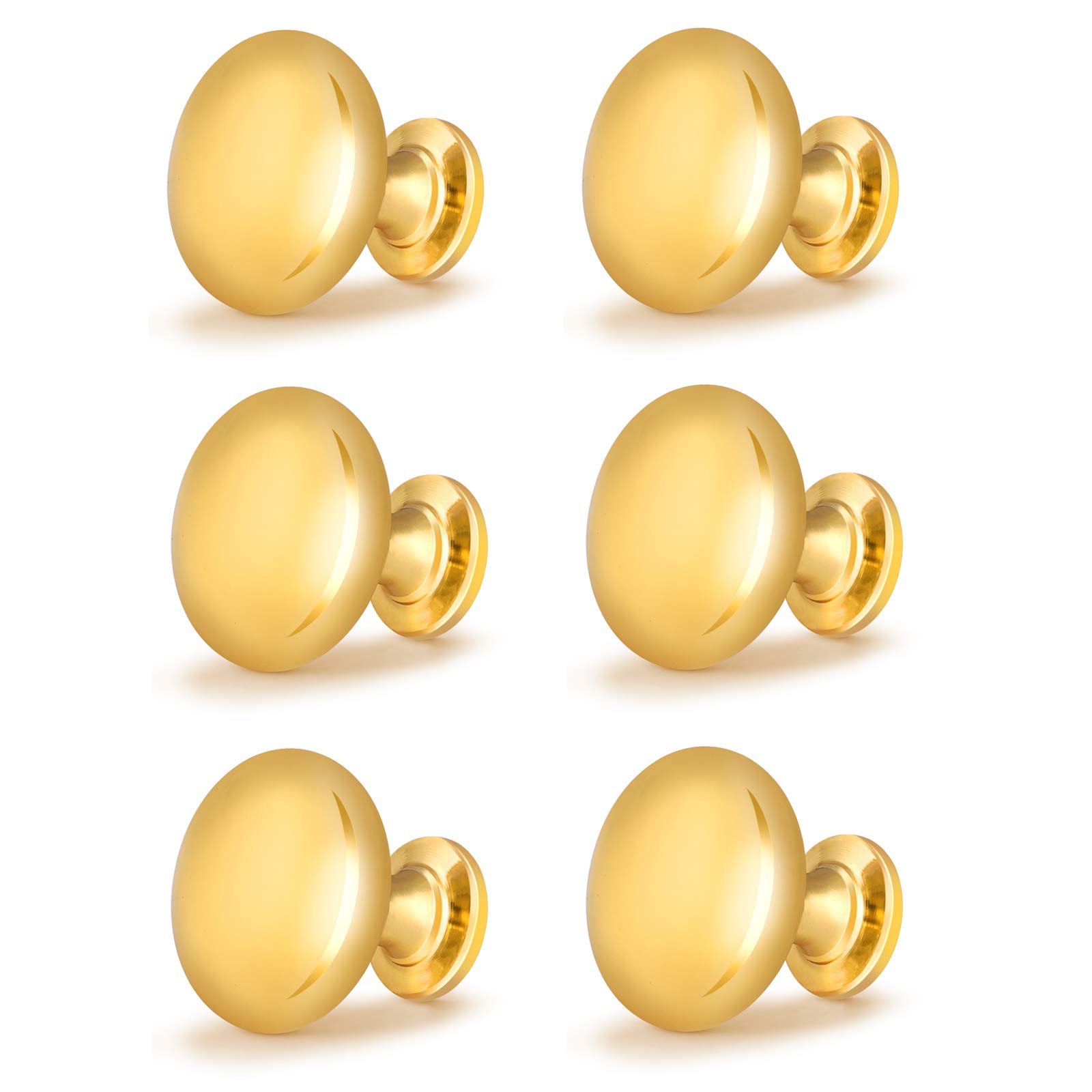 Aged Brass Knobs 12 Pack, Solid Warm Gold Cabinet Knobs, Antique Brass Drawer Knobs, Champagne Bronze Kitchen Cabinet Hardware,Diameter 1-1/5" — Amazon image 12