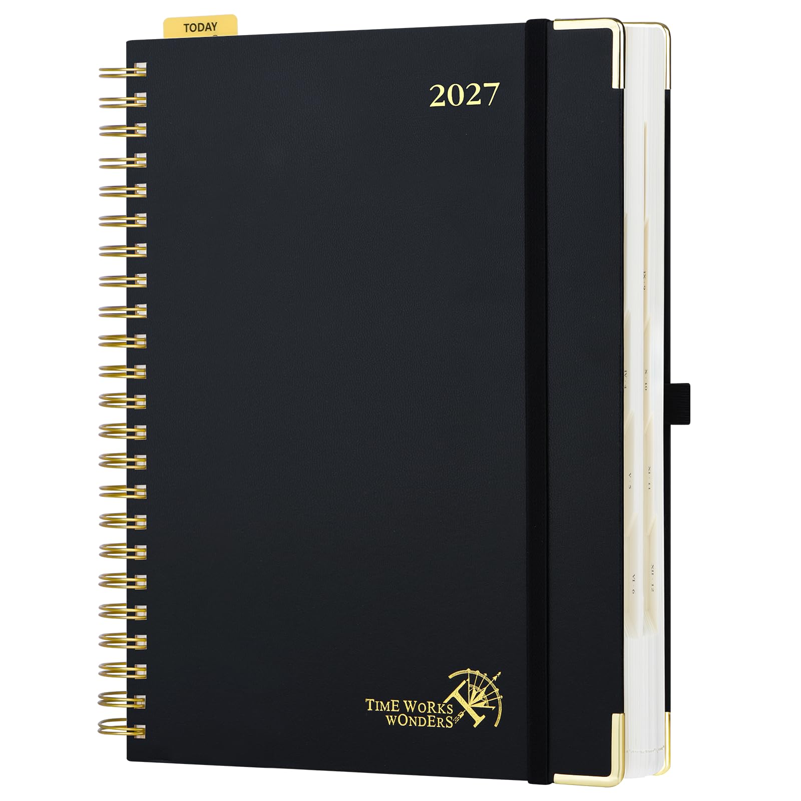 POPRUN Page A Day Diary 2027 A4 Spiral Hardcover Day to page Daily Planner — image 1
