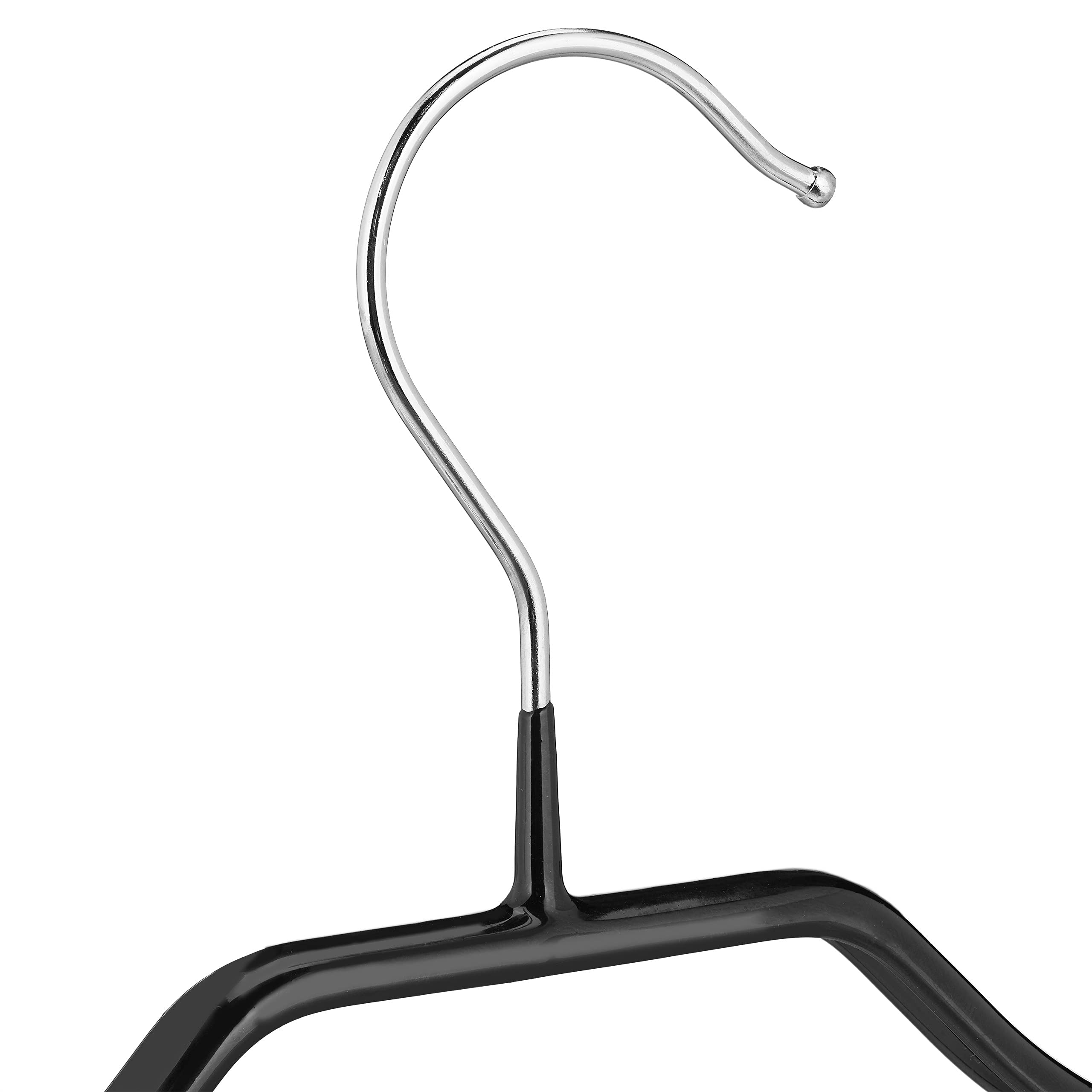 Relaxdays 40 x wieszaki na garnitur, gumowane, z metalu, antypoślizgowe, zajmują mało miejsca, 44 cm szerokości, czarne