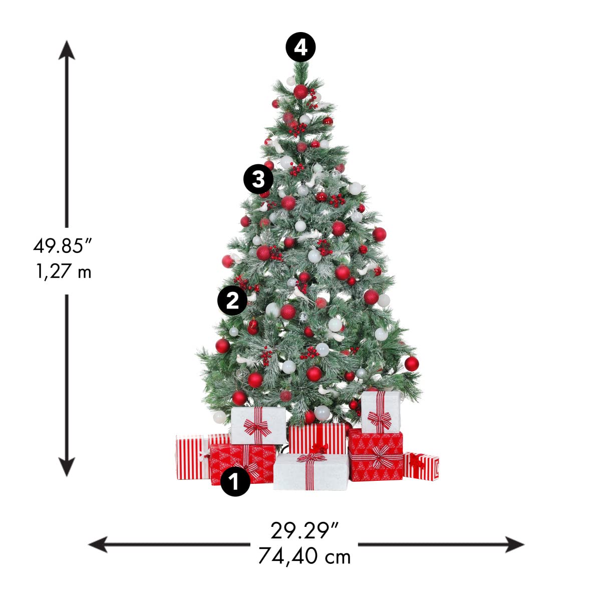 ROOMMATES RMK4838GM Giant Christmas Tree and Gifts Repositionable Sticker, Green, White, Red - Image 3
