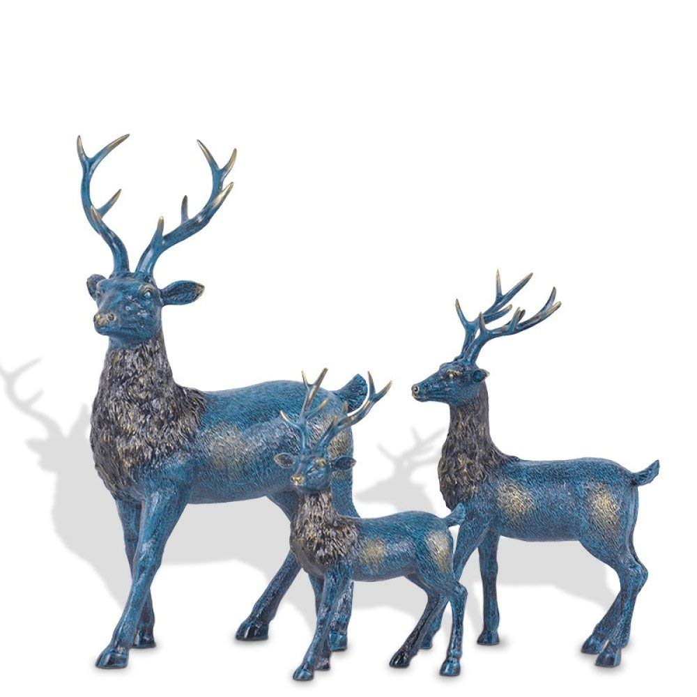 Décoration bureau originale pour rompre la monotonie petites statues cerf bleu