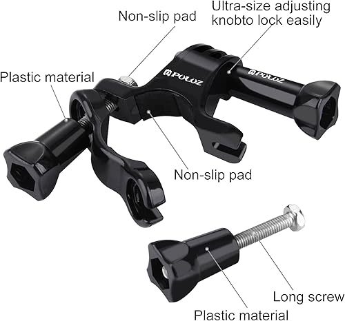 Miniatura 4 de PULUZ Cámaras de acción para bicicleta, soporte de abrazadera para manubrio de bicicleta para GoPro Hero 111098765Session DJI Osmo Insta360 (B)