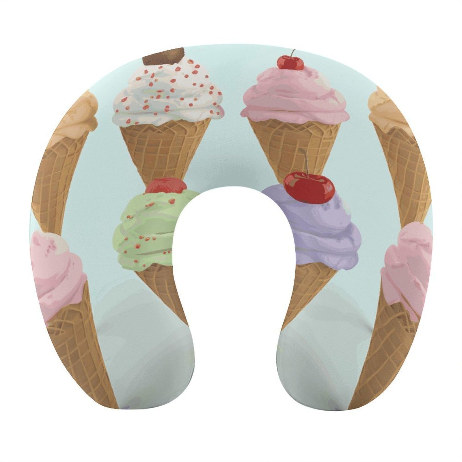 Btcowzrv Style Ice Cream Cones U Shaped Neck Pillow Travel Pillows