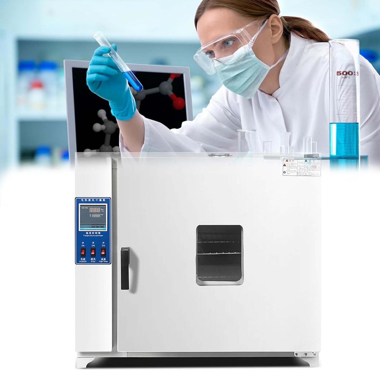 Estufa De Secado De Laboratorio PortáTil Durable Horno De Secado Al VacíO Horno De Secado por ConveccióN De Aire Forzado Digital para Laboratorio E Industria