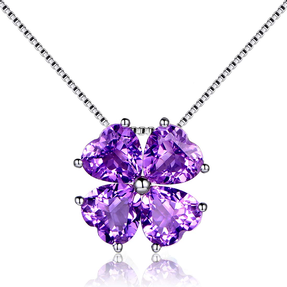 LUCKY ハート×四つ葉アメジスト ネックレス