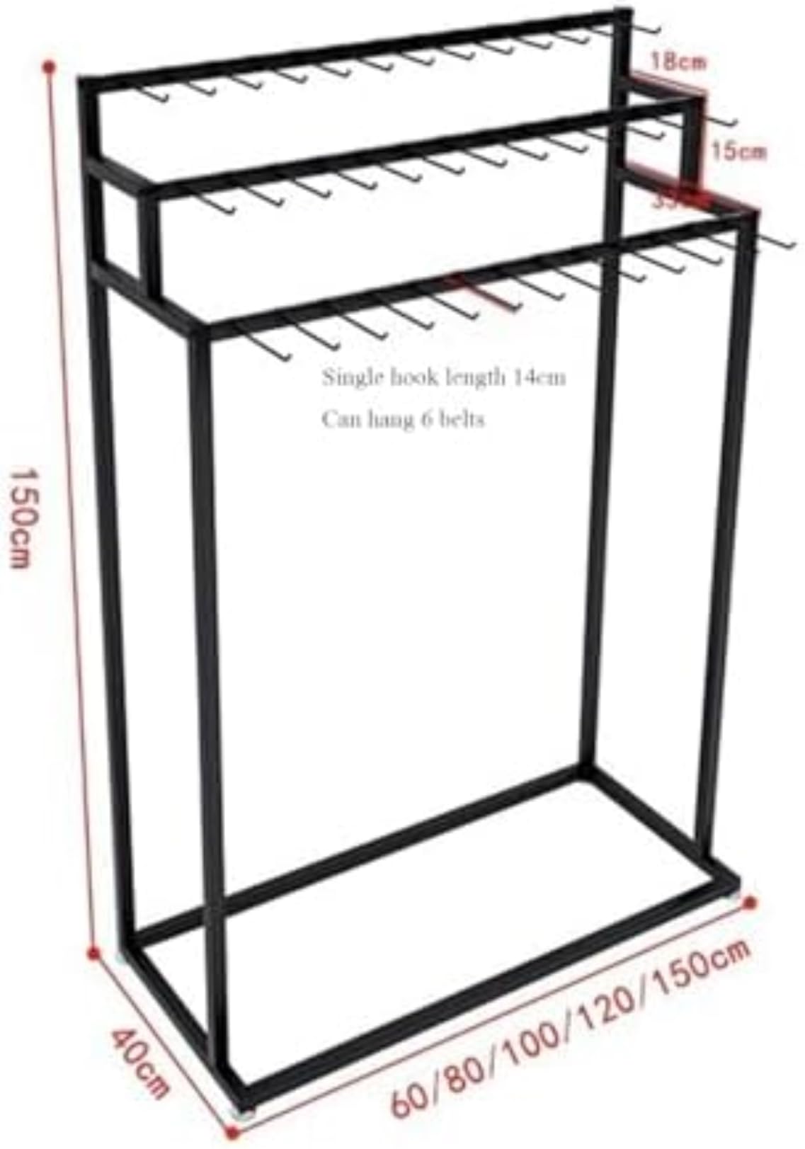 3-stöckiger Metallständer für Krawatten, Schals, Gürtel, Taschen und Accessoires, platzsparender Organizer für Schrank, Schlafzimmer, Geschäft