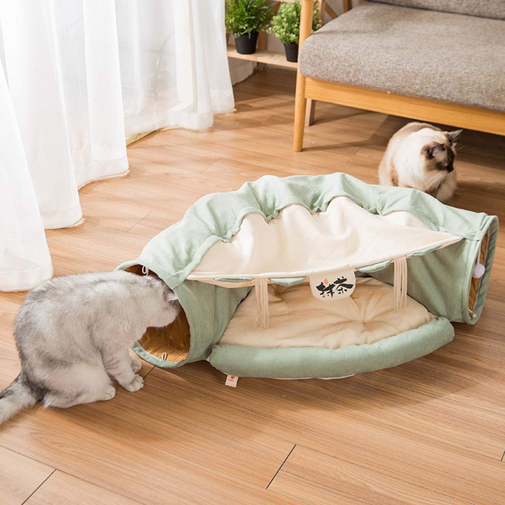 Tubo de túnel para gatitos, juguetes para gatos de interior, juguete para mascotas aburridas con cama para esconderse y buscar con scr