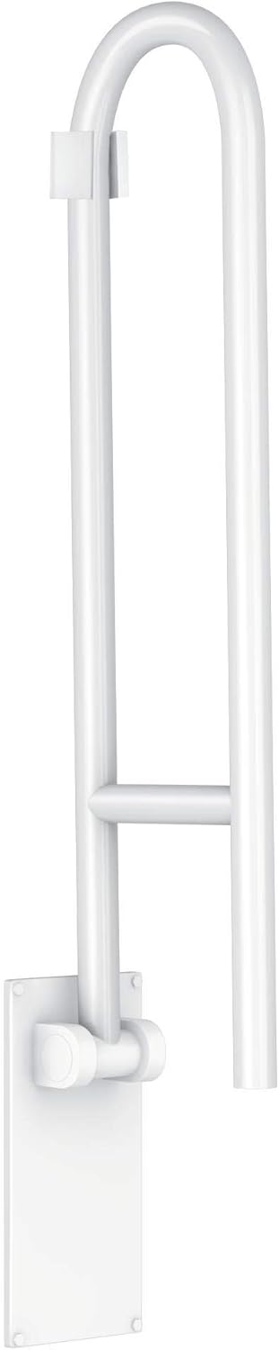 Moen R8960FDW Bathroom Safety 30-Inch Flip-Up Screw-In Bath Safety Screw-In Bathroom Grab Bar, Glacier White Glacier Bathroom Grab Bar