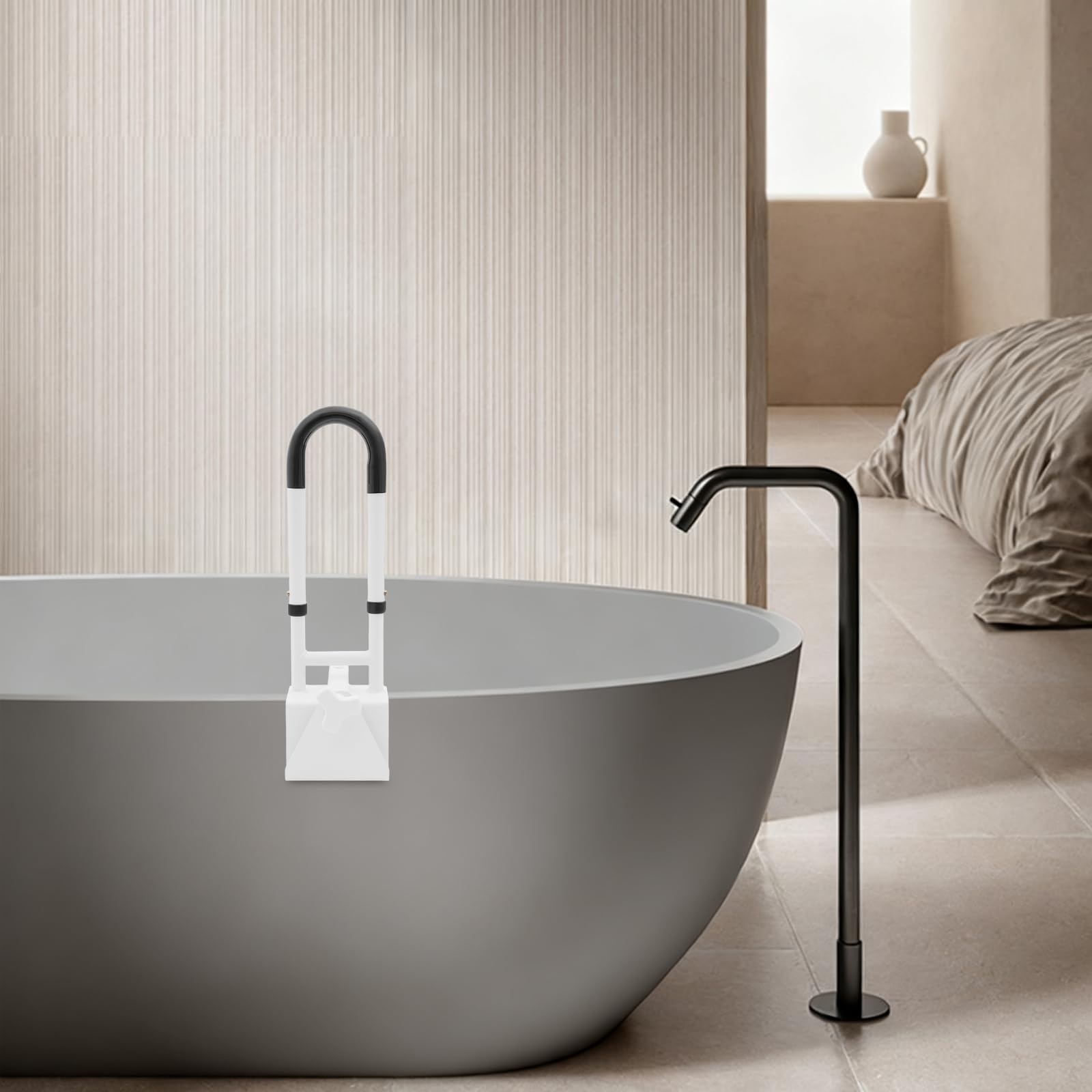 Barra de agarre para baño, mango de baño con altura y ancho ajustables de 50 – 55 cm, mango de bañera, ayuda para levantarse, mango de seguridad para bañeras