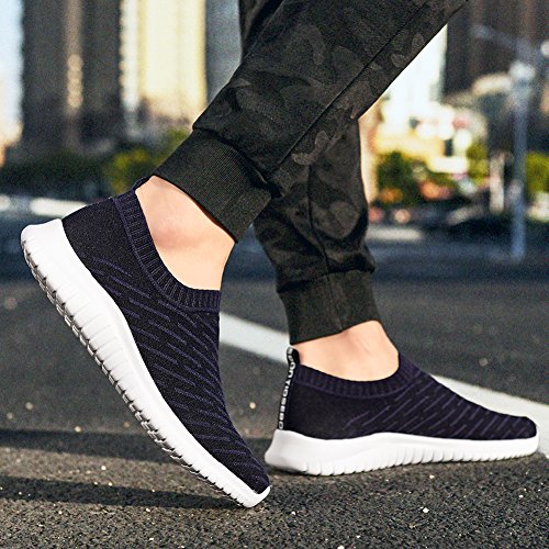 TIOSEBON Women's Walking Shoes Lightweight Mesh Slip-on- Breathable Running Sneakers 5 US Navy
