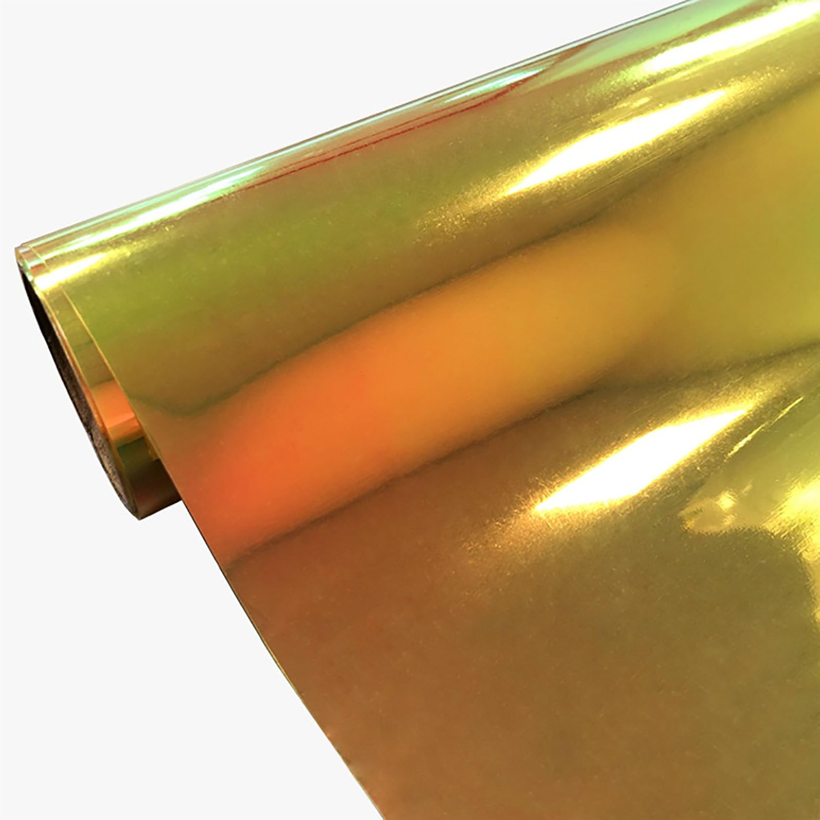 Creatorally Rainbow Holographic Heat Transfer Vinyl Roll – 12" x 5ft Gold Green HTV for Heat Press, Iron On Vinyl for DIY T-Shirts, Clothing, Bags, Fabric Crafts