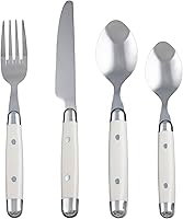 Cambridge Jubilee 16-Piece Flatware Set for 4 - 18/0 Stainless Steel, Beige Handles, Dishwasher Safe Silverware