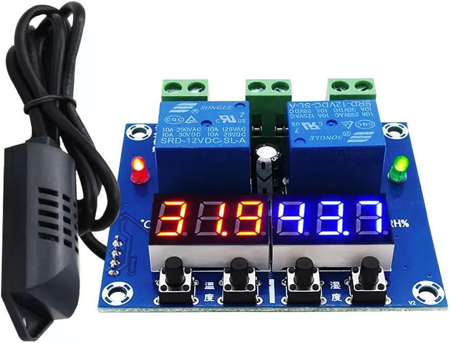 CentIoT - XH-M452 DC 12V 10A Digital LED Dual Output Temperature and Humidity Controller Module with SHT20 Sensor