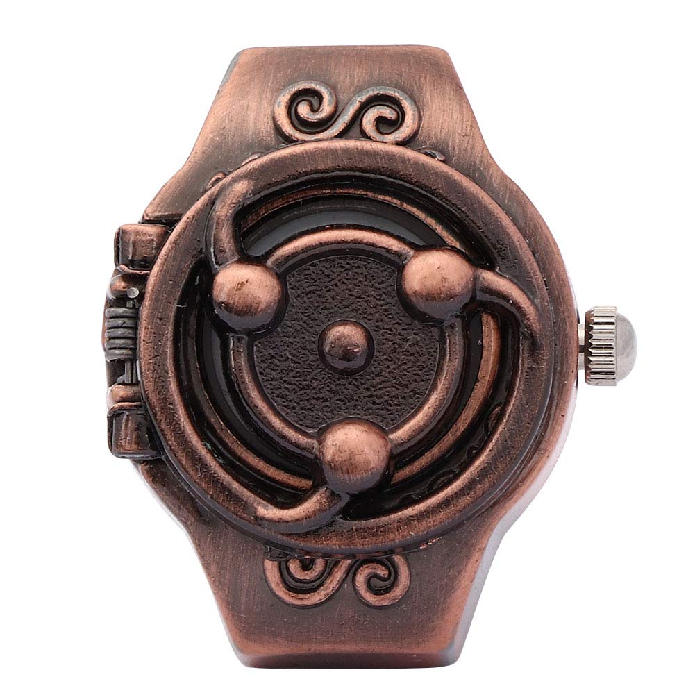 – Zouminyy Vintage Anime Style Finger Ring Watch, Quartz Ring Watch, Family Sports for Outdoor Friends(Red Ancient)
