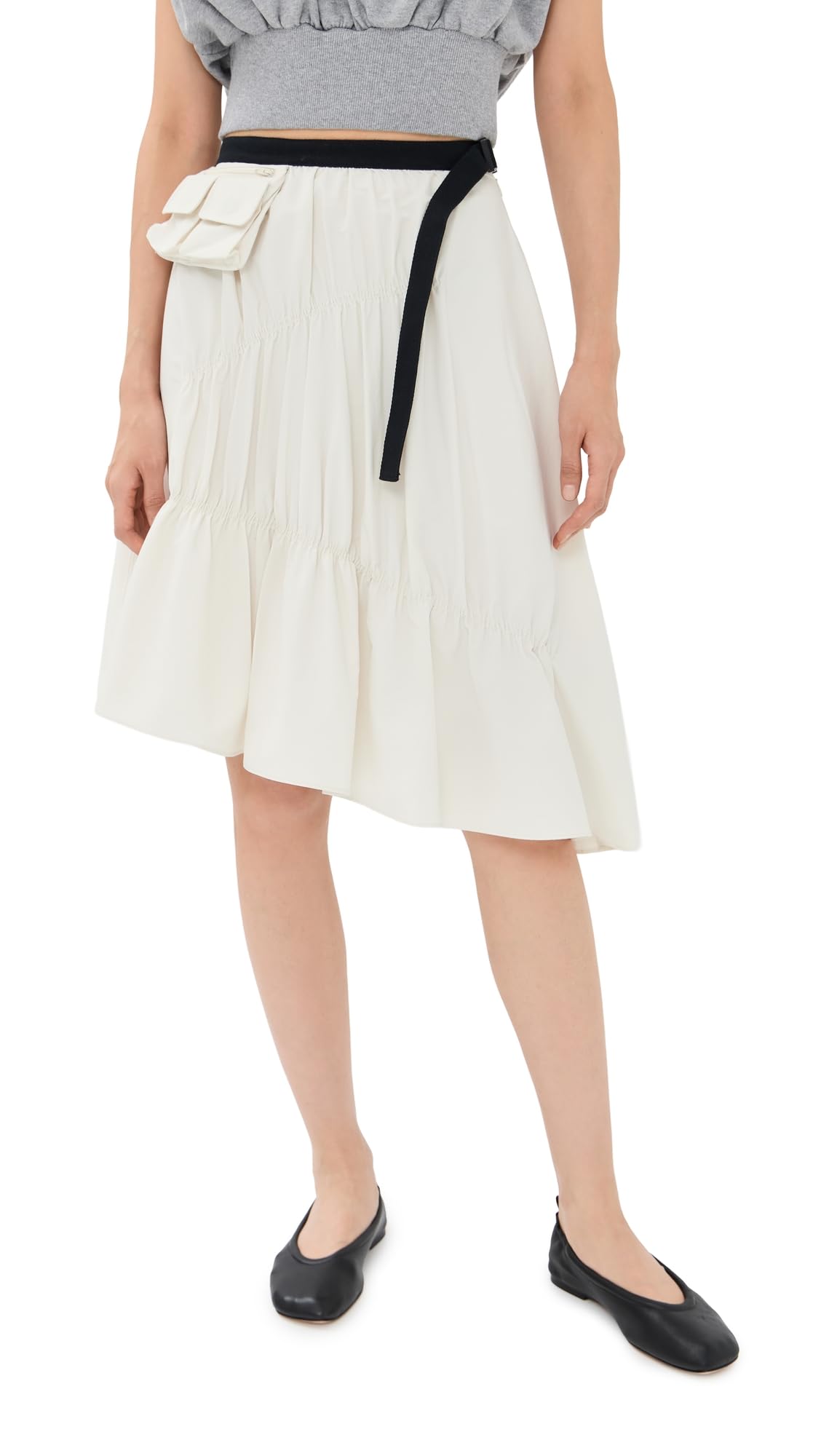3 1 Phillip Lim Womens Ripstop Asymmetric Skirt