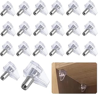 20 Pcs Clear Shelf Support Pegs, 5mm Clear Plastic Shelf Pegs, Cabinet Shelf Supports Pins, Clear Shelf Pins Shelf Support Pegs, Shelf Holder Pins, Shelf Holder Replacement Peg, Bracket Steel Pin