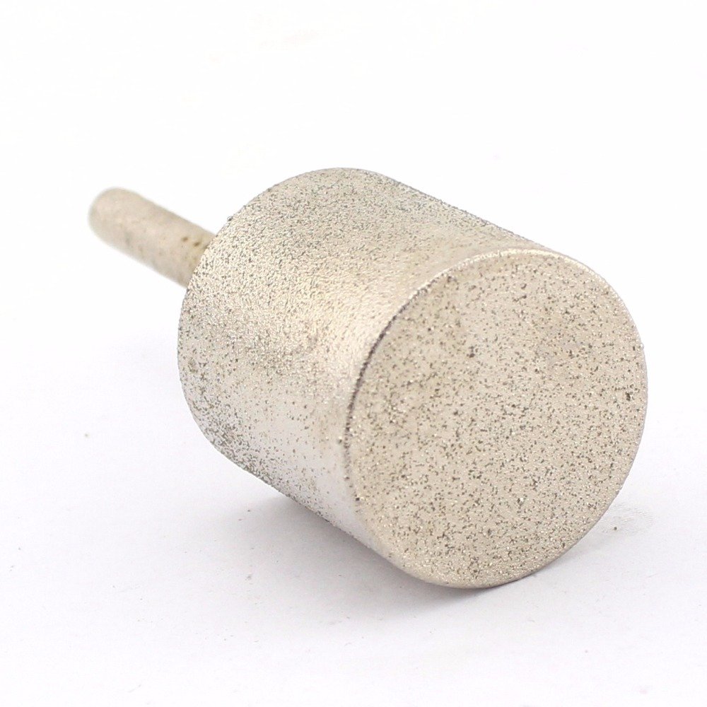 12-40 mm, ziarnistość 80, gruba, diamentowa głowica szlifierska, cylindryczne końcówki, powlekane frezy do rzeźbienia w kamieniu z jadeitu wanglan(Head Diameter 30mm)