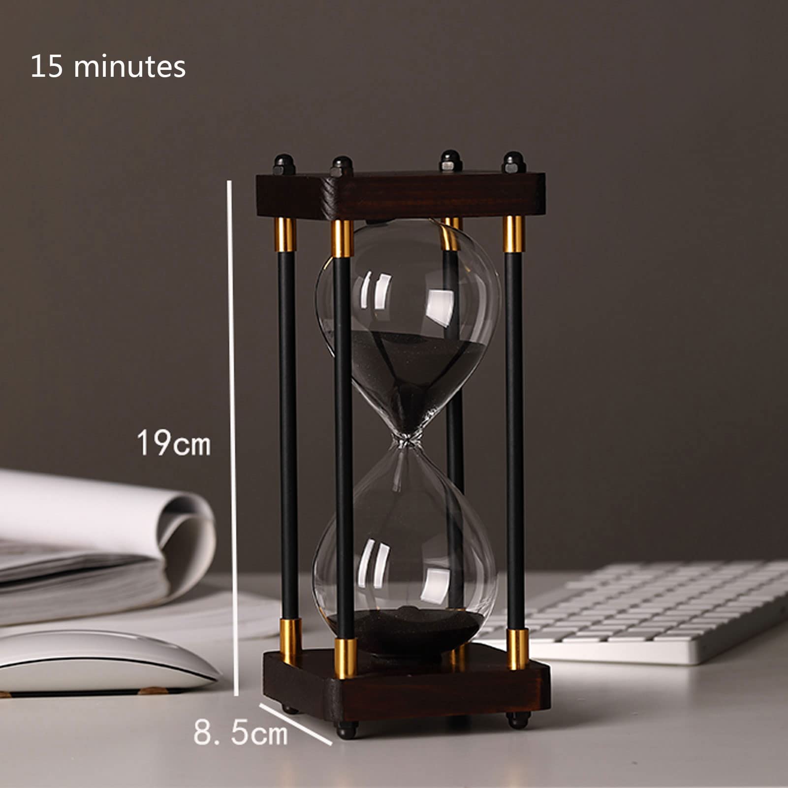 Sanduhr-Timer, Bunte Glas-Sanduhr, Holzrahmen, Sand, dekorative Sanduhr, Sanduhr-Timer for Kinder, Glas-Sanduhr, Sanduhr for Zuhause, Schreibtisch, Geschenke, Büro, Dekoration, kreative Geschenke (Co