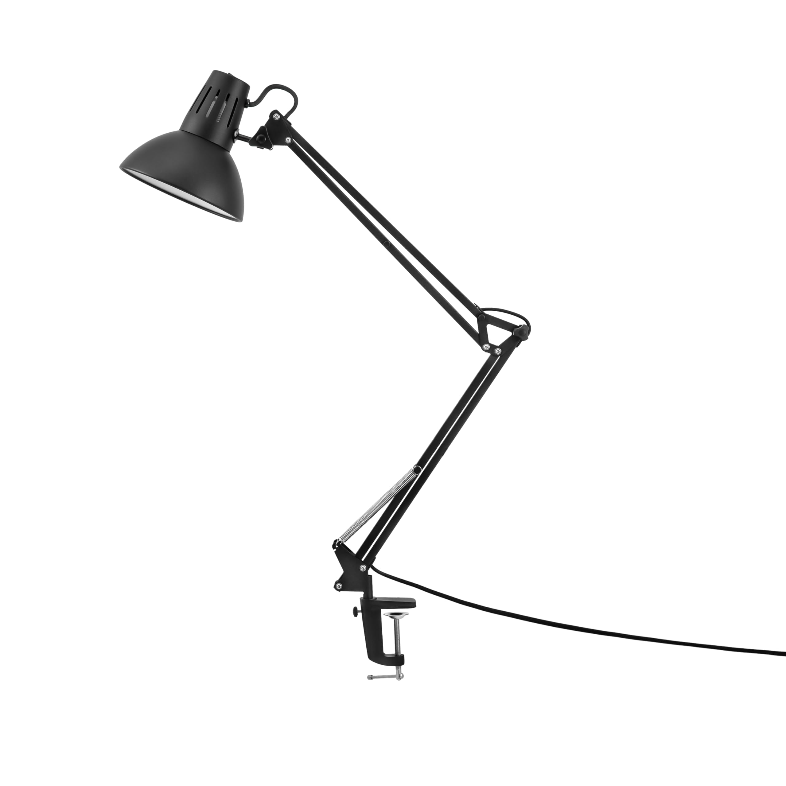 Paco Home LED Lampe Tischleuchte Deko Tischlampe Schreibtischlampe Arbeitszimmer Büro Modern Höhenverstellbar Rund E27, Farbe:Schwarz 1, Leuchtenart/Farbe:Tischleuchte - Schwarz