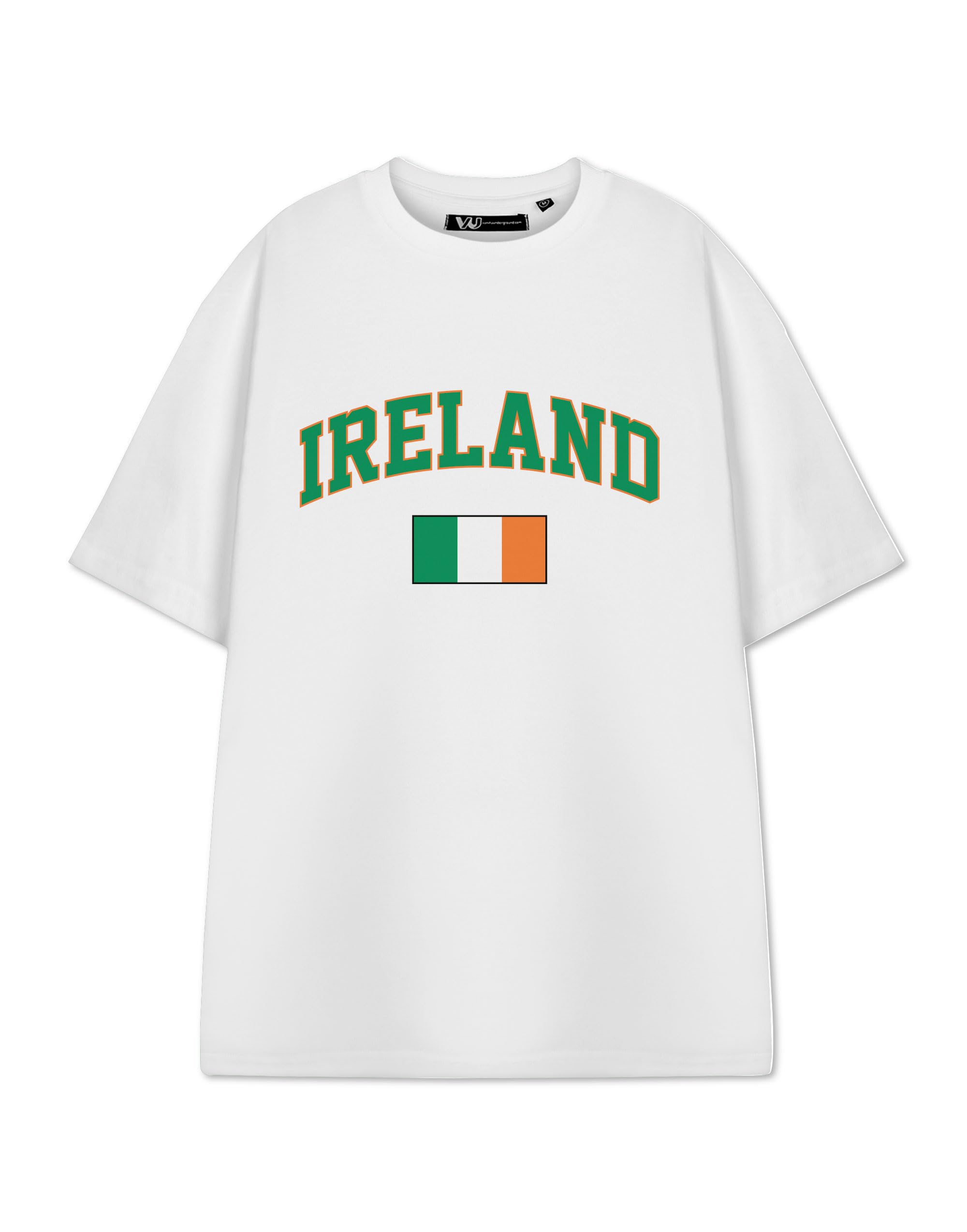 Vanilla Underground Unisex White Ireland T-Shirt | Ireland Flag Graphic Design Tee For Men & Women | Summer Olympics Apparel For Sports Enthusiasts
