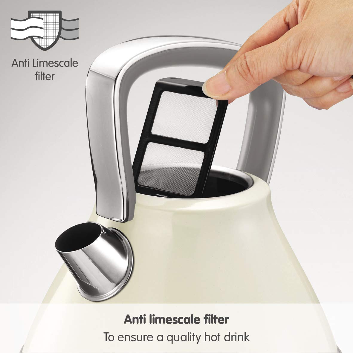 Energy Saving Morphy Richards Accents Pyramid Kettle Cream Morphy