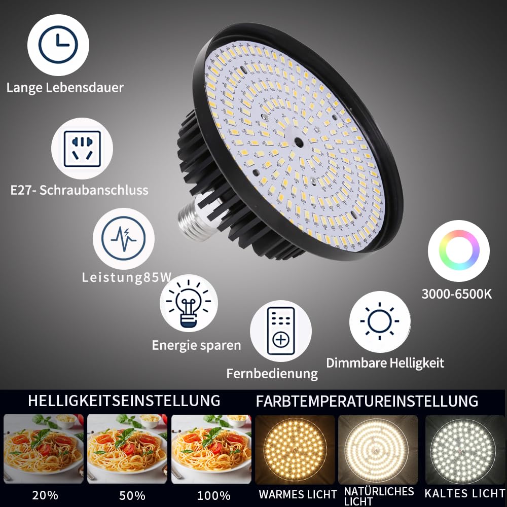 Set di 2 luci a LED ottagonali Softbox, attrezzature fotografiche sostenibili professionali 85 W, 3000 – 6500 K, fotografia di prodotti da studio, registrazione video, luce di riempimento