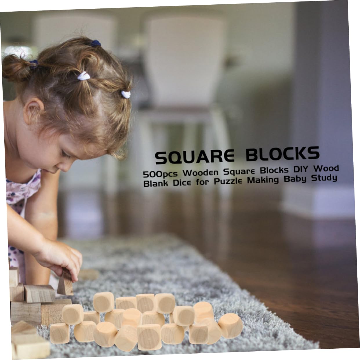 Juego De Dados De Madera En Bloques Cuadrados De Madera De 18 Mm Paquete Económico Para Niños Y Niñas Que Estudian En Caja