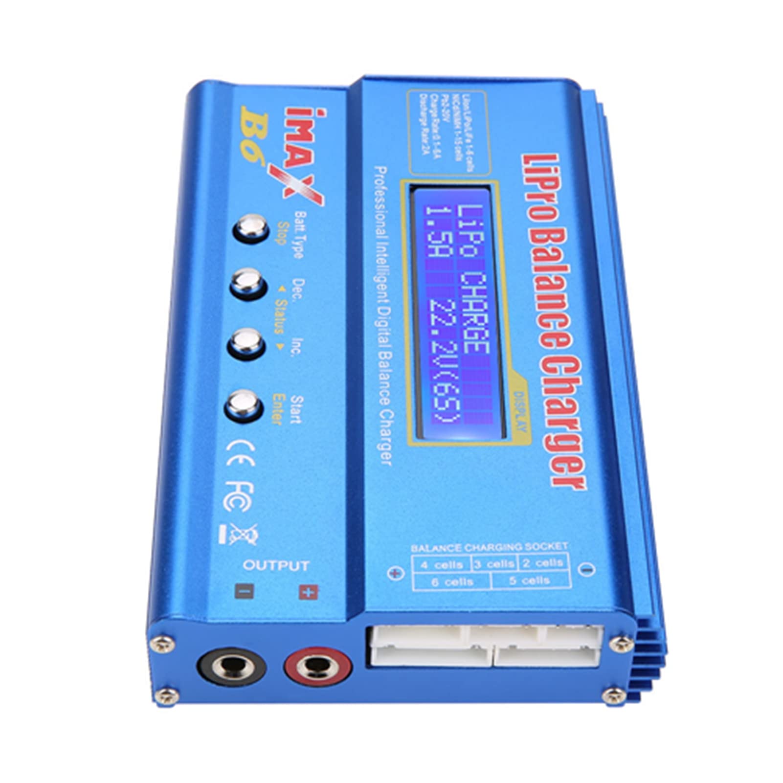 B6 80W Balance Charger Discharger Digital Battery Pack Charger for Li-Po/Li-ion/Li-Fe/NiMH/NiCd/Packs LCD Hobby Battery Charger(Without Plug)