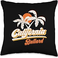 Vista 4 de Ballard California 70s Retro Sun Palm Trees - Almohada de recuerdo