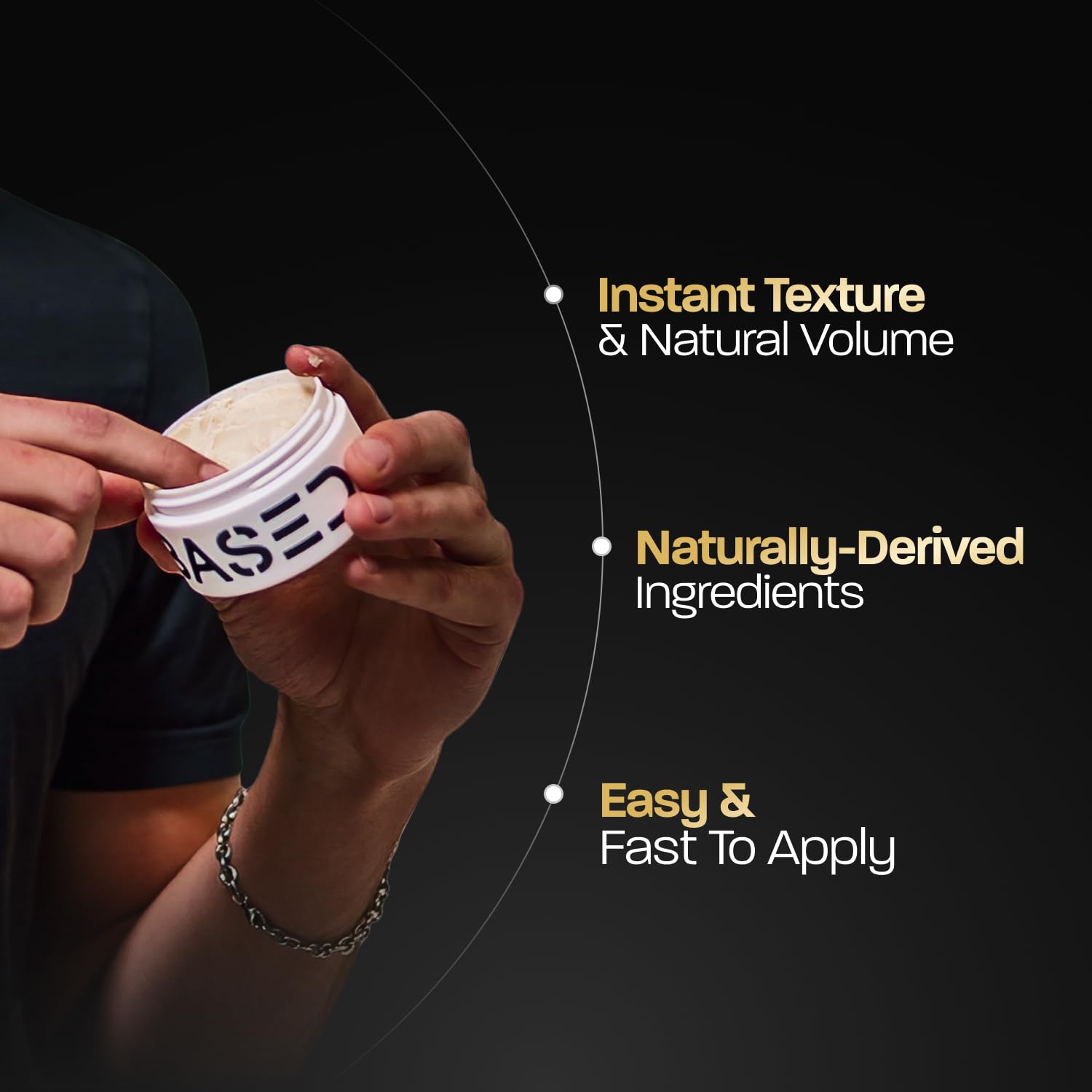BASED Hair Clay for Men Premium Hair Clay with Strong Hold Texturizing Finish Low Shine Hair Styling for Medium Thick Straight or Wavy Hair Santal Sandalwood Fragrance 3oz Pack of 1 product thumbnail 4