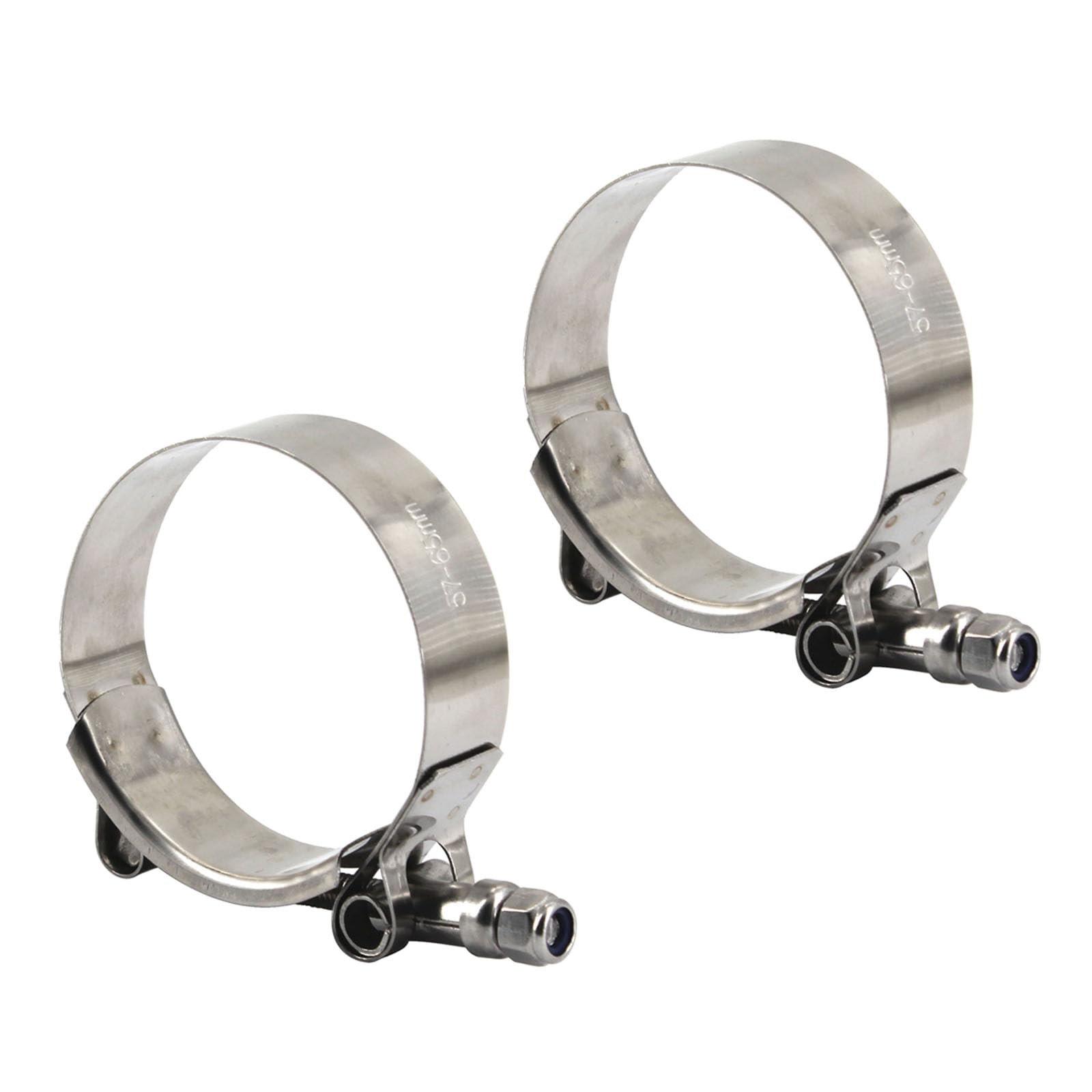 (2 Pieces) 95-103mm 304 Stainless Steel T Bolt Hose Clamp Heavy Duty Pipe Clamps