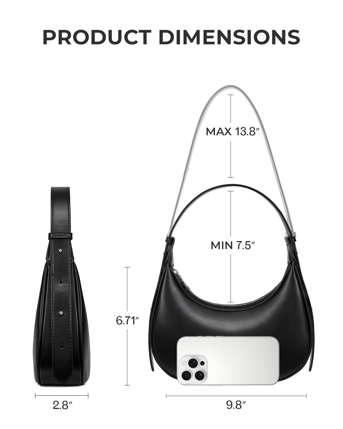 CHOLISS Bolso de hombro para mujer, de piel vegana RFID, con diseño de media luna, bolso de mano para las axilas, bolso de mano de viaje con asa superior