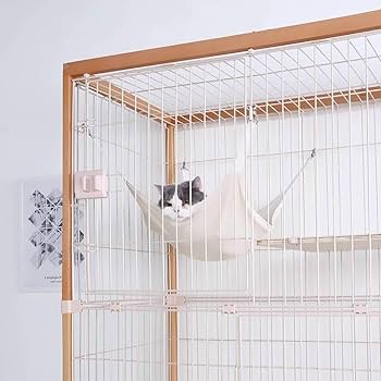 新品猫ケージ 2段 キャットケージ ハンモック 広々 大型862-180 猫 ケージ キャットケージ 2段 木製フレーム ハンモック付 広々