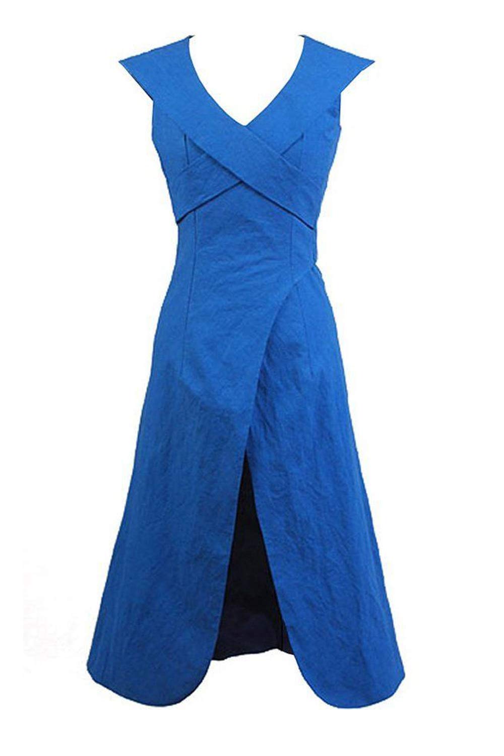 GOT Daenerys Targaryen Linen Blue Dress Cosplay Costume
