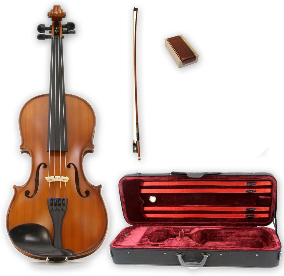 TIS-500-1415.3022 Step-Up Student Violin, 3/4 Size, with Ebony Fittings, Deluxe Case and Bow