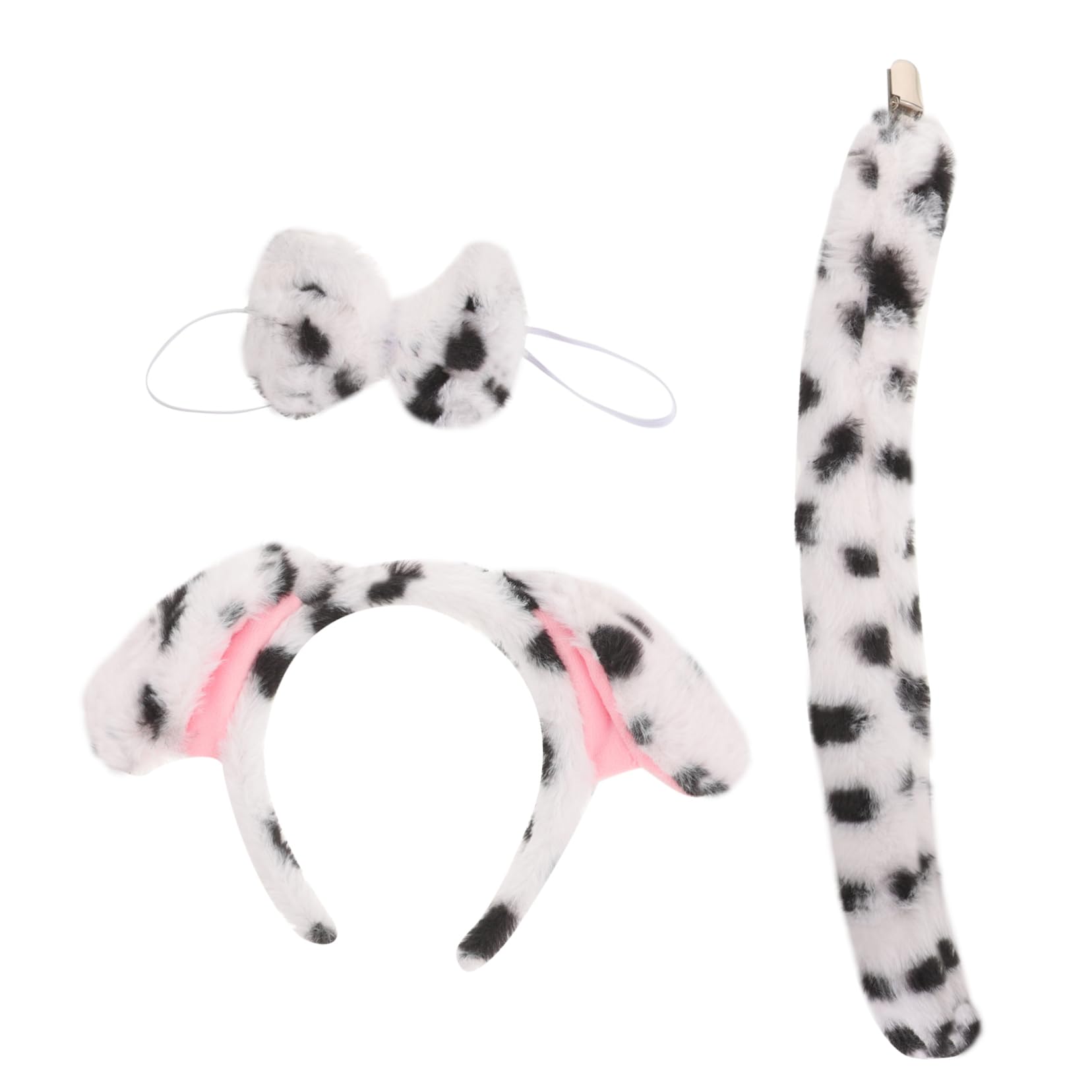 minkissy Diadema De Perro Pudding Para Accesorios De Cumpleaños Con Orejas De Animal Diadema Con Pajarita Disfraz De Perro Para Cosplay De Animal Esponjosa Disfraz De