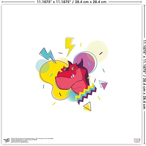 Miniatura 6 de Trends International Gallery Pops Marvel Moon Girl and Devil Dinosaur - Arte de pared con insignia pop de dinosaurio diablo, versión sin marco, 12 x