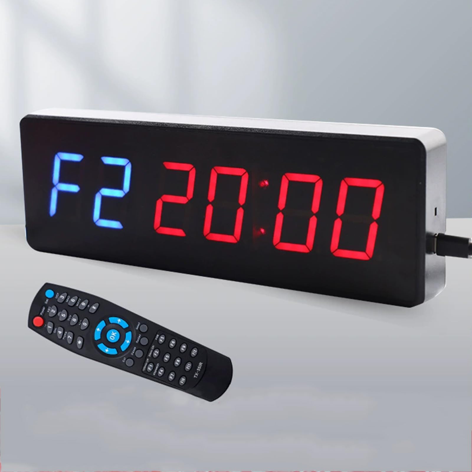 COYEUX Orologio Timer Digitale a LED per Palestra, cronometro per allenamenti a intervalli da 10 Pollici, luminosità Regolabile, con Telecomando, per Sport, Boxe, Fitness e Cucina