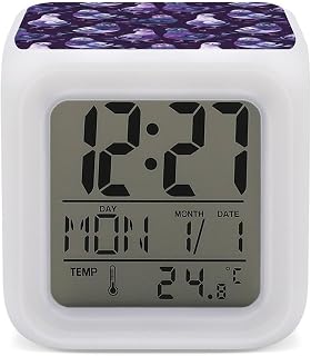 Pigeon Print Alarm Clock Color Changing Digital Clock LED Bedside Clocks for Home Office