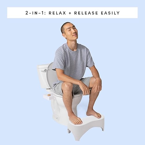 Miniatura 2 de TUSHY Nuevo taburete otomano Go - Blanco de 7 pulgadas de alto Escalón antideslizante para baño Taburete para sentadillas y excrementos