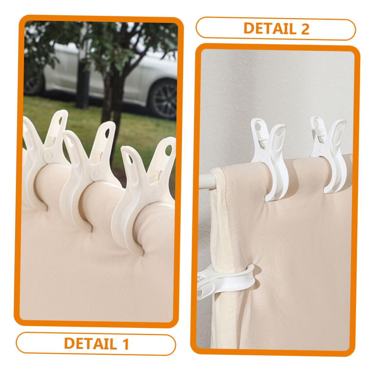 Wäscheklammern Strandhandtuchclips Stück Starker aus 24 mit Windfeste Pp Große Klemmkraft Handtuchclips Sommerfest für für Strandstühle und Steppdecken