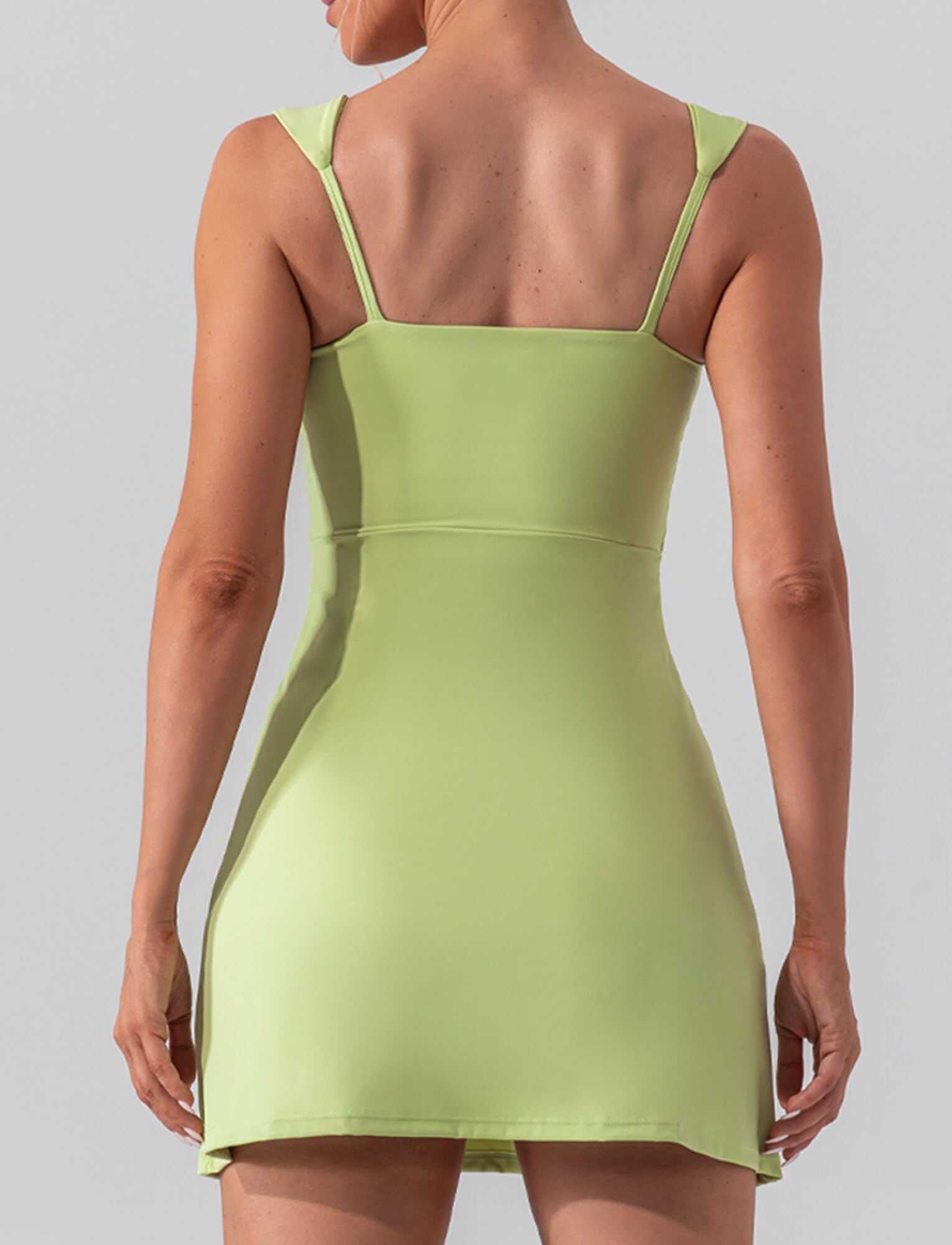 SEAUR Abito da tennis da donna con imbottitura sul petto, linea ad A, slim fit, sportivo, estivo, golf, tennis, sport, con scollo quadrato